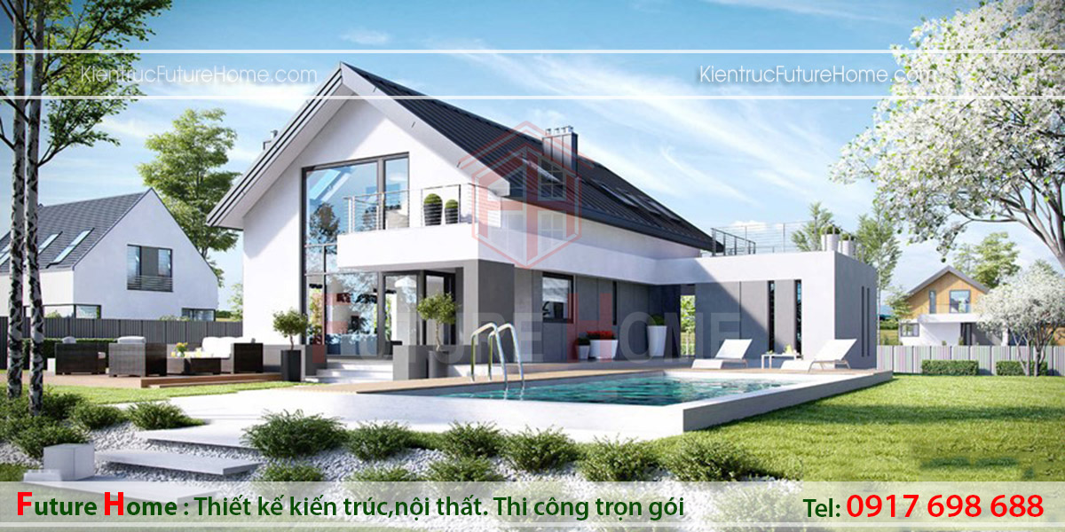 Thiết kế nhà một tầng chị Mận - Quảng Ninh