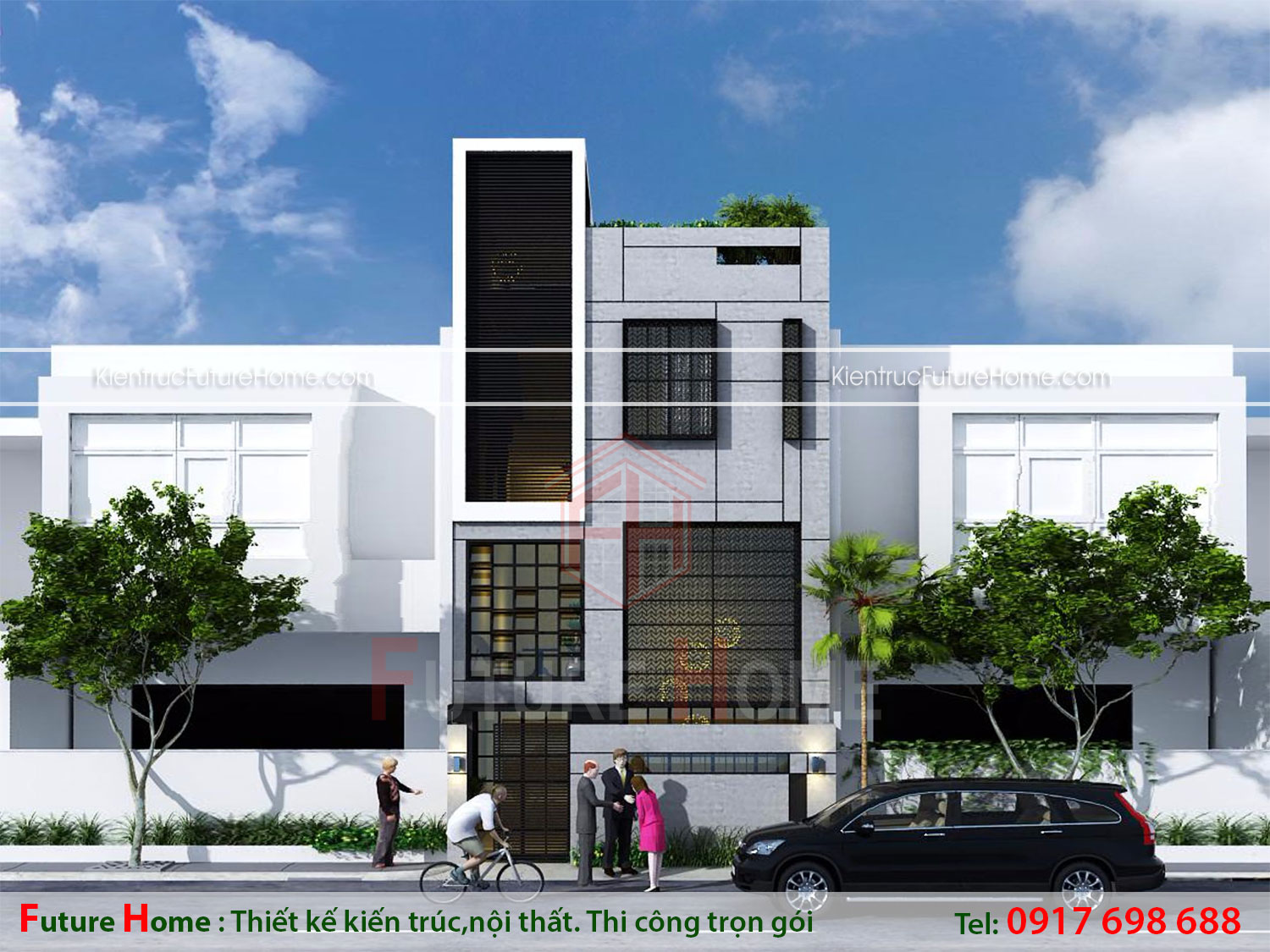 Thiết kế nhà phố hiện đại 3 tầng mặt tiền 8m – Anh Chiến, Vĩnh Bảo ...