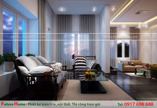 Không gian phòng khách rộng