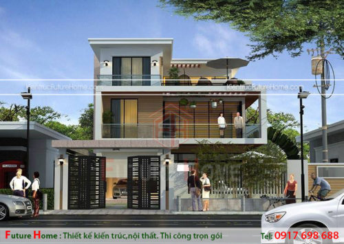 mặt tiền biệt thự hiện đại đẹp