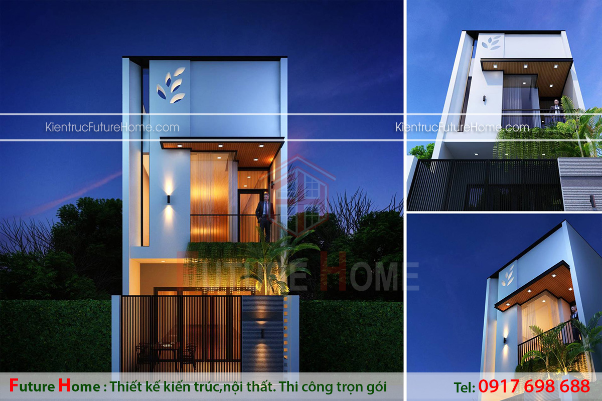 Thiết kế nhà ống 3 tầng hiện đại mặt tiền 4m tại Thái Bình ...