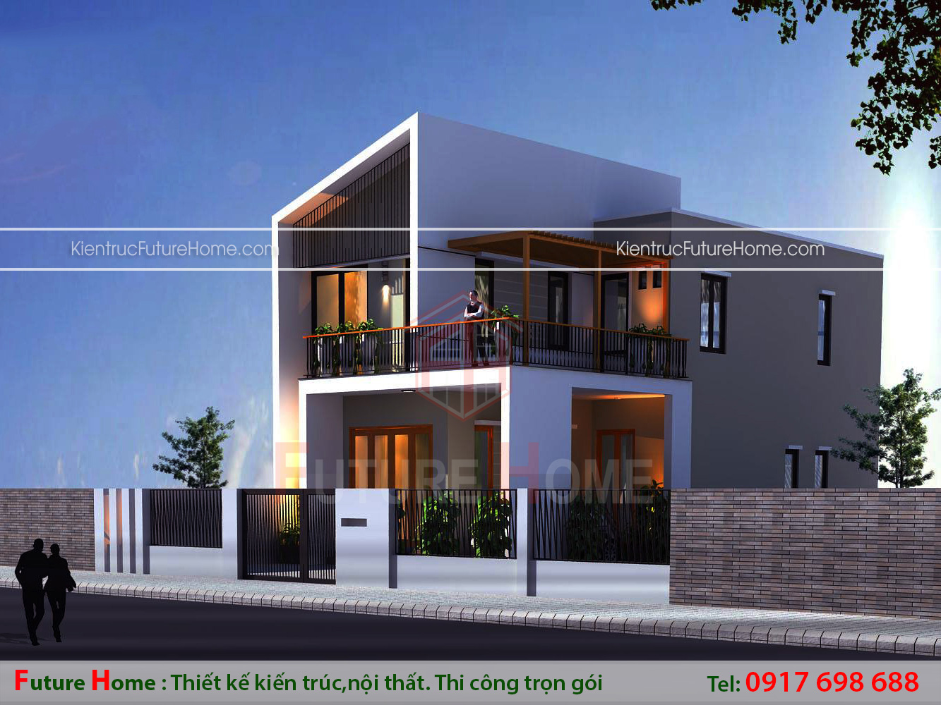 Bản thiết kế nhà biệt thự 2 tầng tân cổ điển mái Thái mặt tiền 9m (CĐT: ông  Mai - Nam Định) BT22463