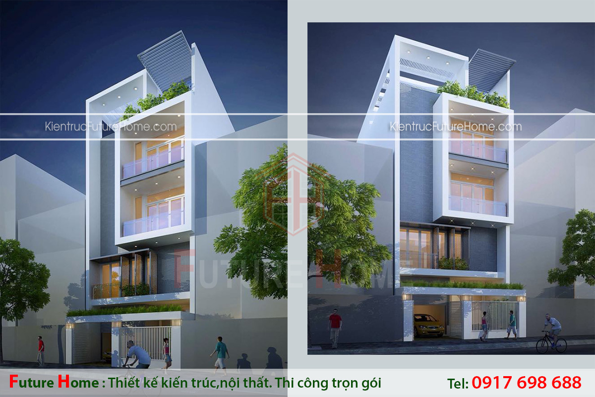 Nhà lô 4 tầng rưỡi mặt tiền 6m đẹp