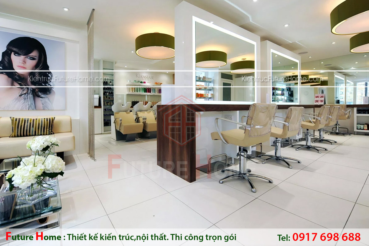 thiết kế nội thất salon tóc đẹp