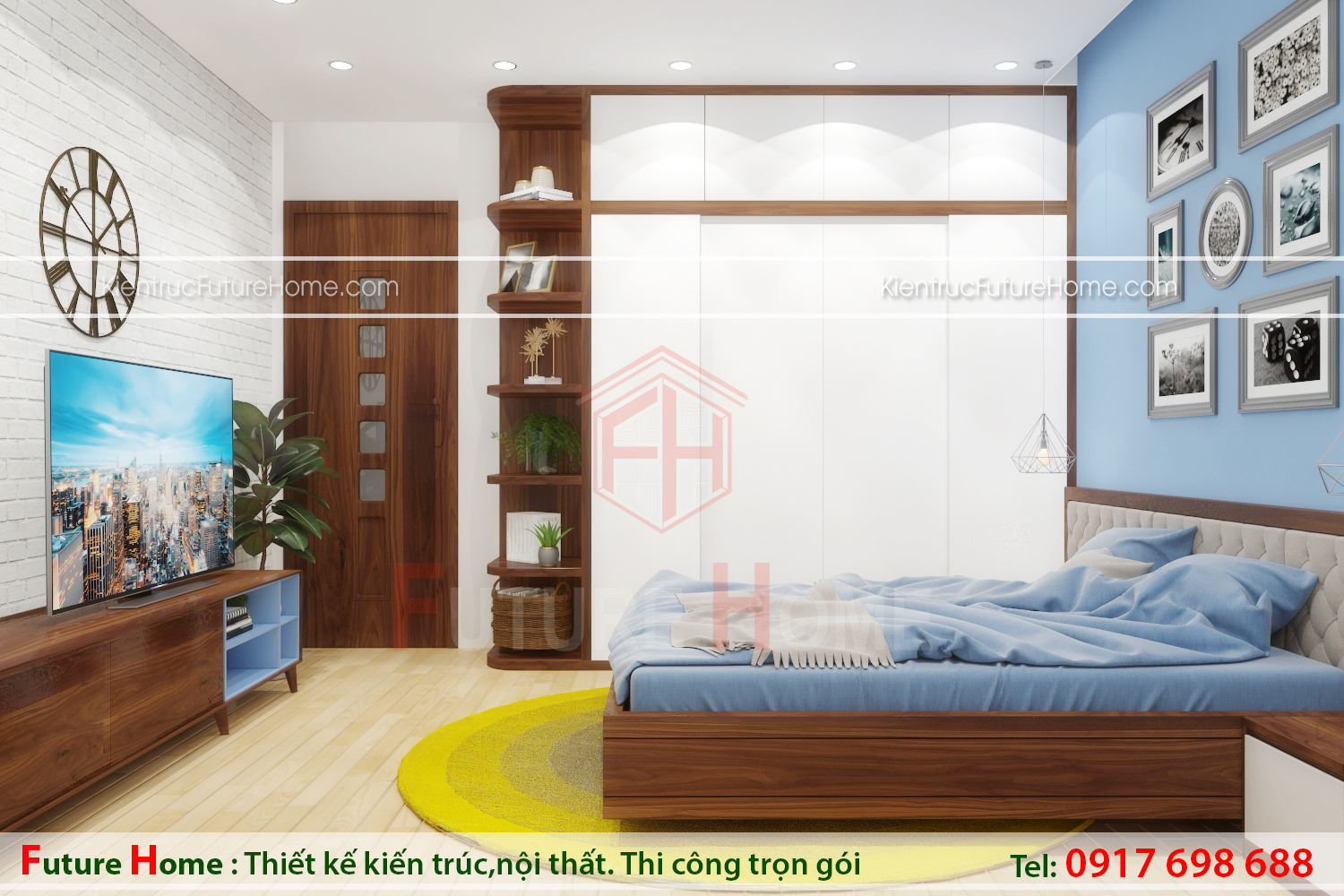 Thiết kế nội thất hiện đại cho phòng ngủ của con trai